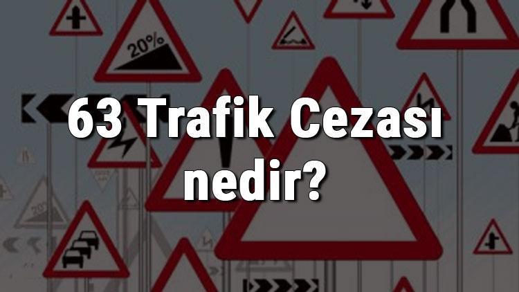 63 Trafik Cezası nedir Madde 63 Trafik Cezası ne kadar Ceza puanı kaçtır (2020)