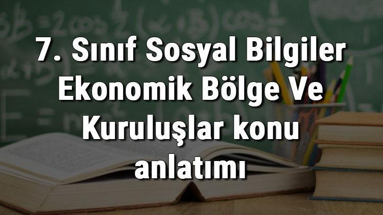 7. Sınıf Sosyal Bilgiler Ekonomik Bölge Ve Kuruluşlar konu anlatımı