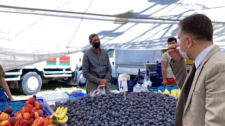 Arnavutköyde kaymakamdan pazar yerinde koronavirüs denetimi