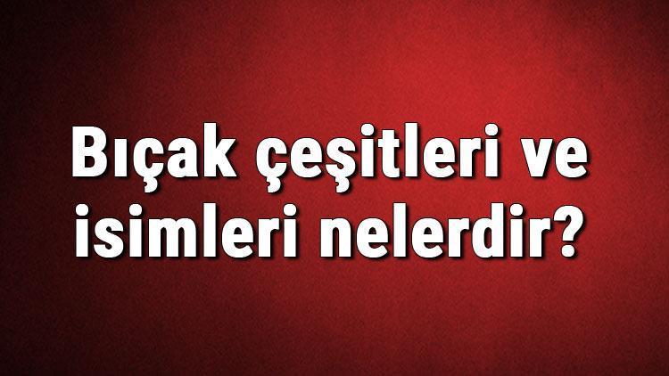 Bıçak çeşitleri ve isimleri nelerdir Bıçak çeşitleri hakkında bilgiler