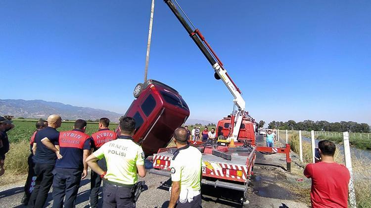 Sulama kanalına uçan otomobilin kadın sürücüsü hayatını kaybetti