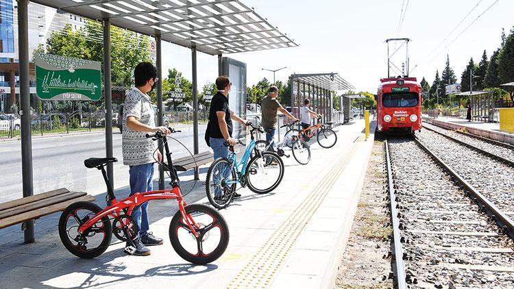 Bisiklet şehri Konya’dan Türkiye’de bir ilk: Bisiklet tramvayı raylarda