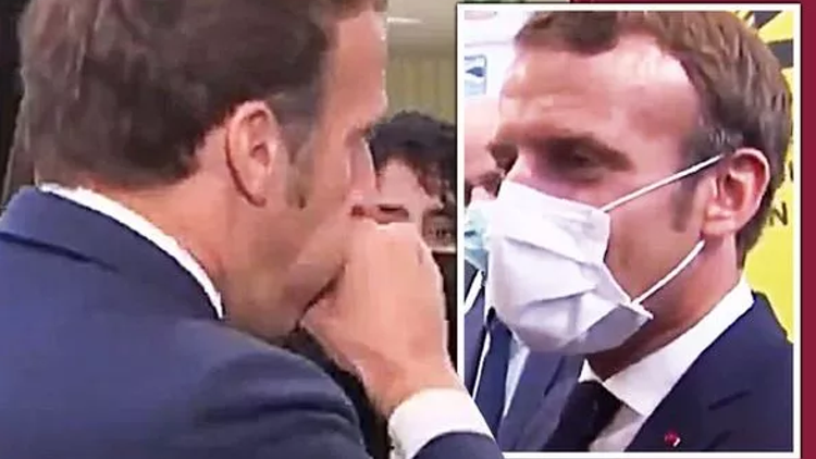 Macron maskesini çıkardı, görüntüler büyük öfke yarattı