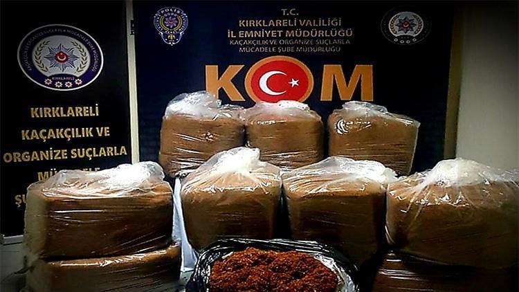 Babaeskide 300 kilo kaçak tütün ele geçirildi