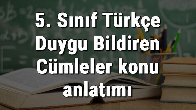 5. Sınıf Türkçe Duygu Bildiren Cümleler konu anlatımı