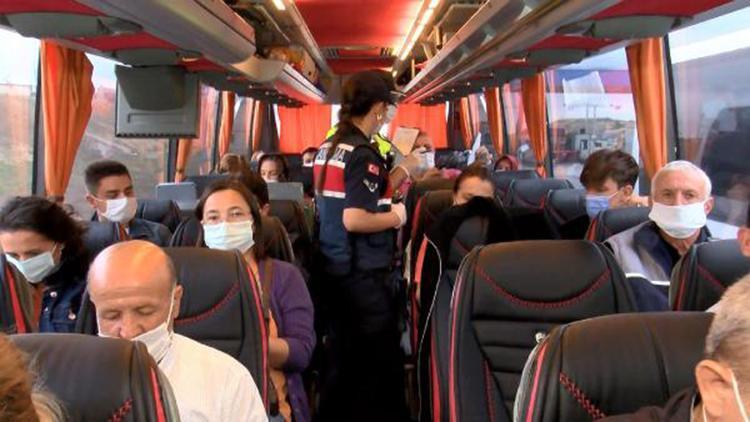 Jandarmadan otobüslerde HES kodu ve maske denetimi