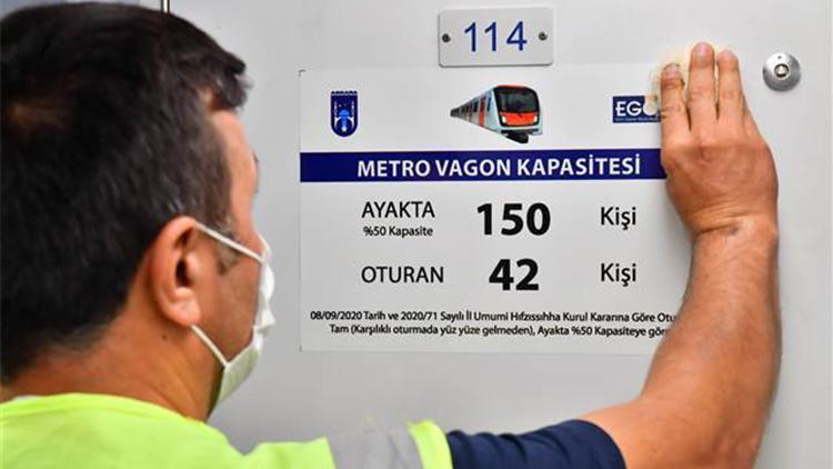 Başkent’te toplu taşıma araçlarına yolcu kapasite etiketleri yerleştiriliyor