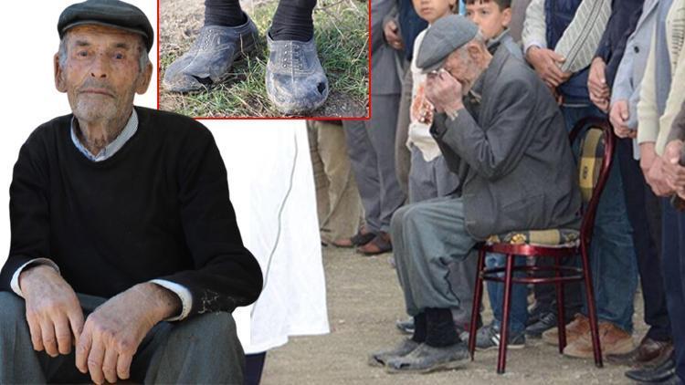 Oğlunun cenazesine yırtık lastik ayakkabılarıyla katılması yürek burkmuştu... Kahreden haber