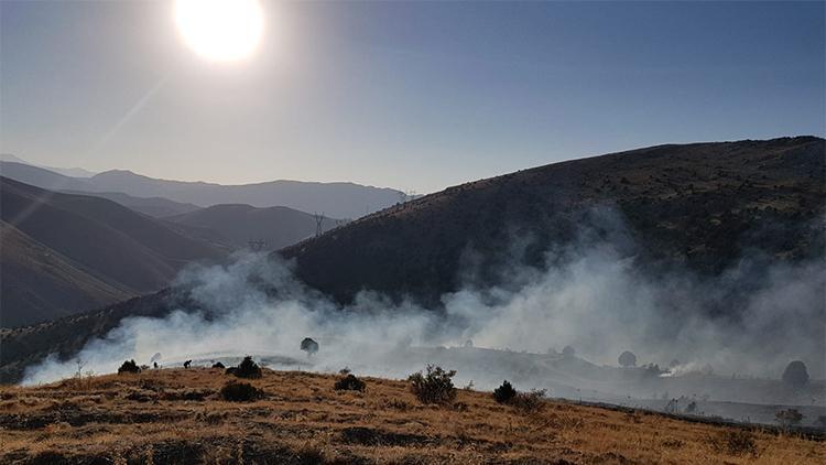 Sarızda ormanlık alanda yangın çıktı