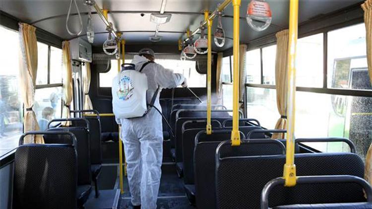 Tokat’ta toplu taşıma araçları dezenfekte ediliyor