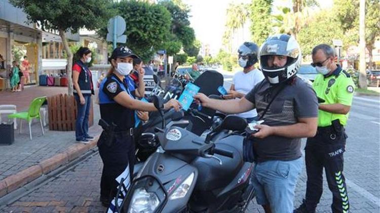 Alanya’da motosiklet sürücüleri denetlendi