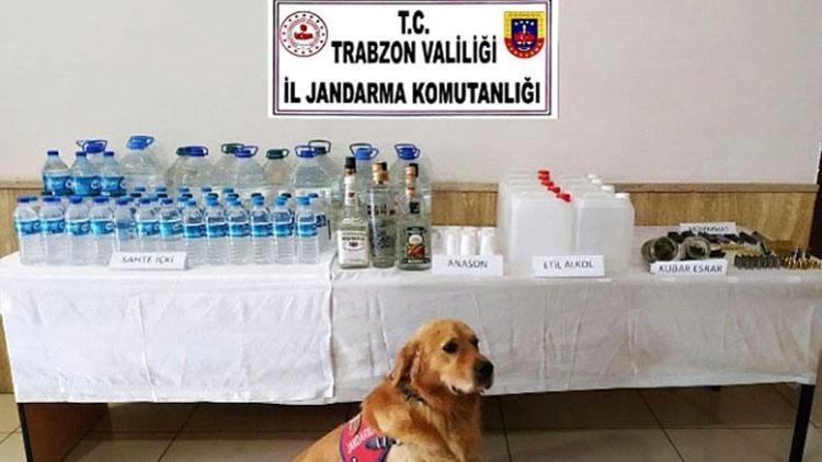 Trabzonda jandarmadan operasyon Çok miktarda sahte içki ele geçirildi