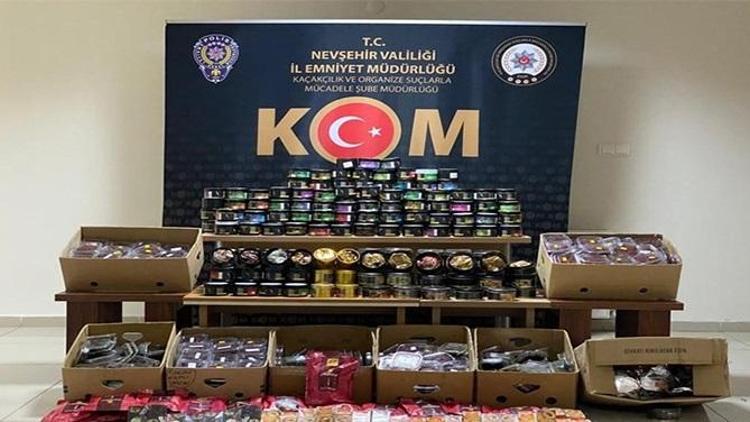 Nevşehir’de 134 kilogram nargile tütünü ele geçirildi