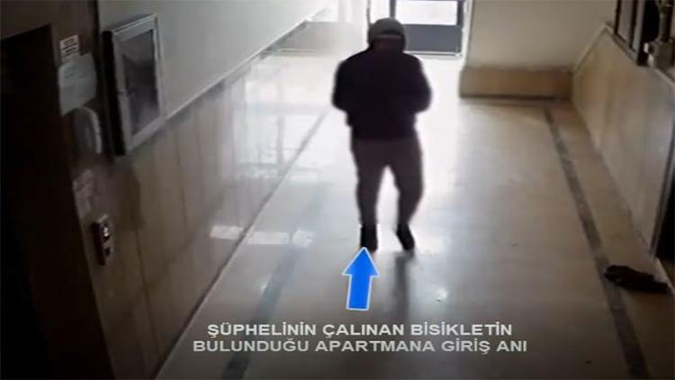 Bisiklet hırsızlığı güvenlik kamerasında