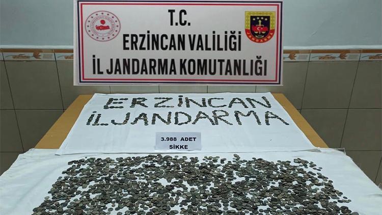 Erzincan’da 3 bin 988 adet sikke ele geçirildi