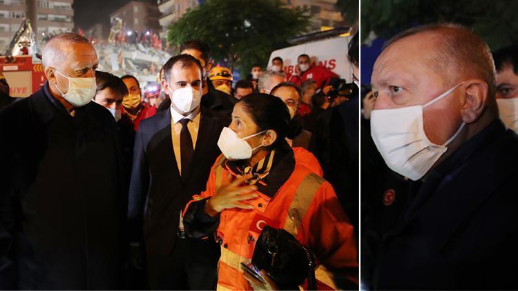 İzmirde son dakika gelişmesi Cumhurbaşkanı Erdoğan deprem bölgesinde İncelemelerde bulundu