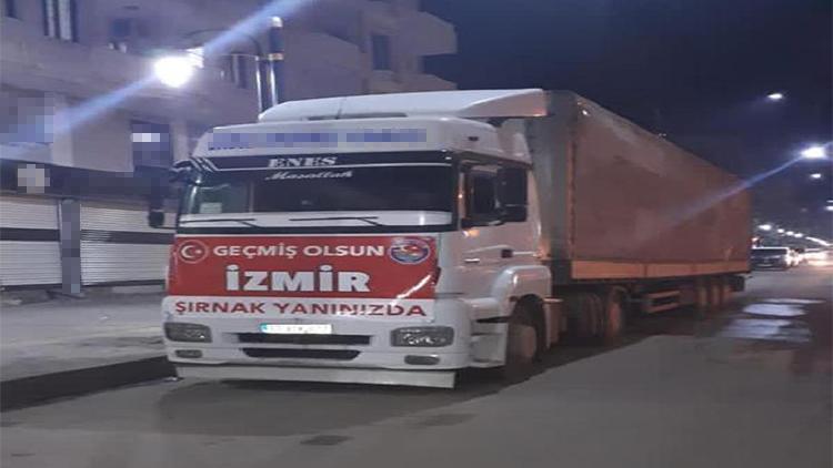 Şırnaktan depremin yaşandığı İzmire 1 TIR gıda yardımı