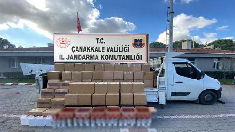 Çanakkalede 2 ton 620 litre etil alkol ele geçirildi