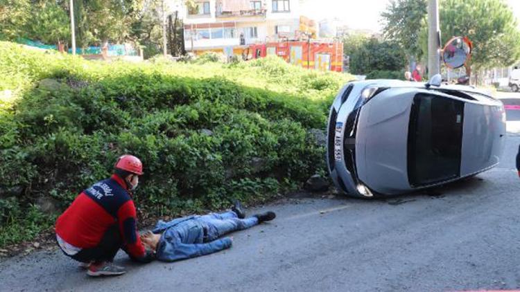 Garajdan çıktığı sırada yayaya çarptı