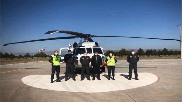 Jandarmadan helikopter destekli trafik denetimi