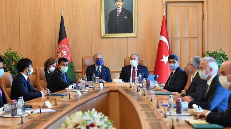 TBMM Başkanı Mustafa Şentop, Afganistan Milli Uzlaşı Yüksek Konseyi Başkanı ile görüştü