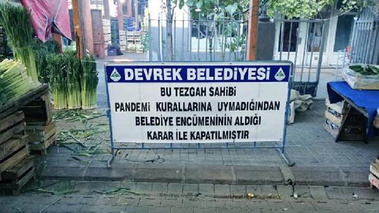 Koronavirüs tedbirlerine uymayan 2 pazarcıya tezgah kapatma cezası