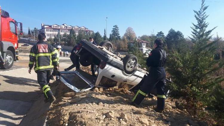 Karabükte otomobil, takla attı: 2 yaralı