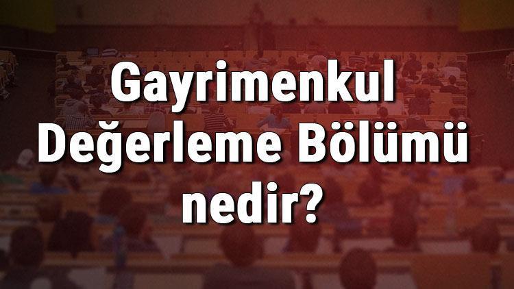 Gayrimenkul Değerleme Bölümü nedir ve mezunu ne iş yapar Bölümü olan üniversiteler, dersleri ve iş imkanları