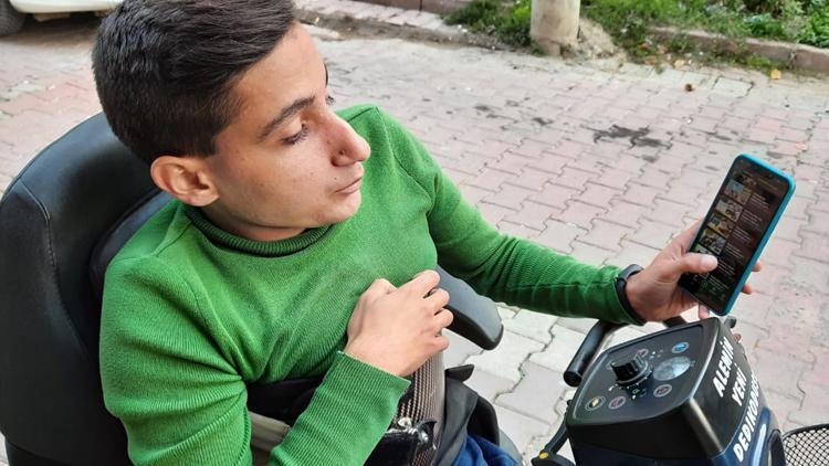 Skolyoz hastası Oktay Nahirci, sosyal medya ile hayata bağlandı