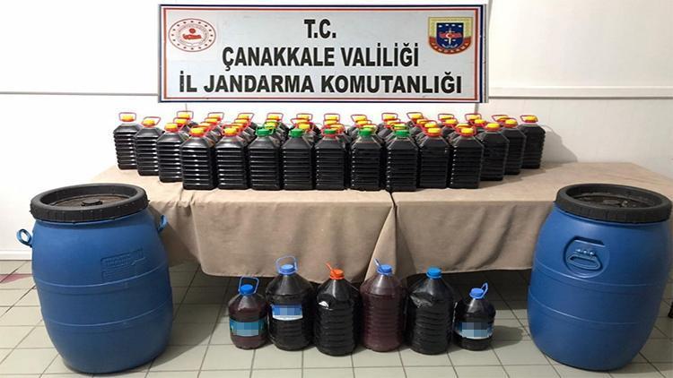 Bayramiç’te 305 litre bandrolsüz içki ele geçirildi