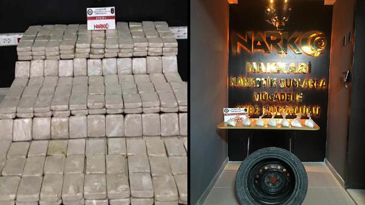 Hakkaride 159 kilo eroin ile metamfetamin ele geçirildi