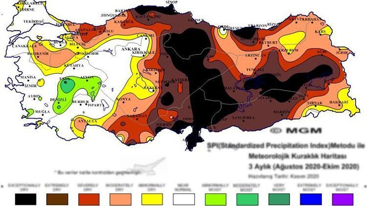 Son dakika haberler: Meteorolojiden korkutan kuraklık haritası: Orta Karadeniz olağanüstü kuraklık riskinde