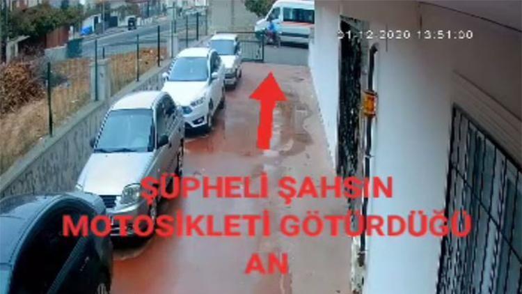 Motosiklet hırsızı güvenlik kamerasına yakalandı