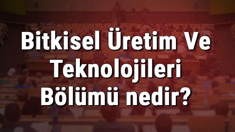 Bitkisel Üretim Ve Teknolojileri Bölümü nedir ve mezunu ne iş yapar Bölümü olan üniversiteler, dersleri ve iş imkanları