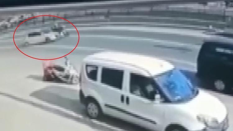 Bursada feci motosiklet kazası güvenlik kamerasında