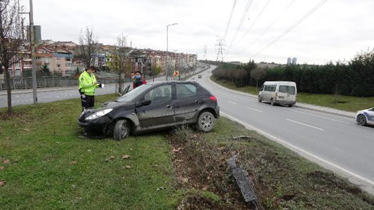 Sultangazide takla atan otomobilden yara almadan kurtuldu