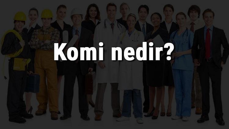 Komi nedir, ne iş yapar ve nasıl olunur Komi olma şartları, maaşları ve iş imkanları