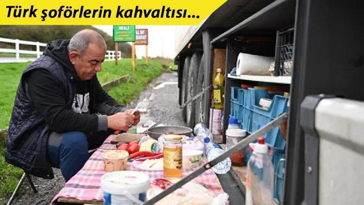 Son dakika...Türk TIR şoförlerinin kahvaltısı İngilizlerin ilgi odağı oldu