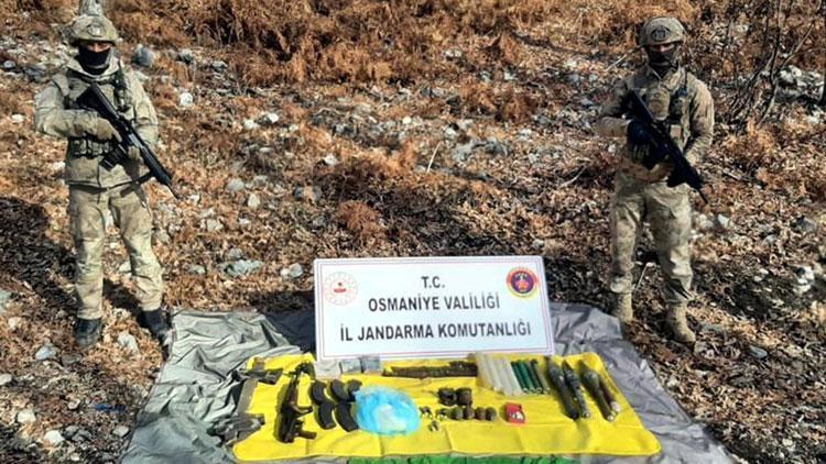 Amanoslarda PKKnın silah, mühimmat ve patlayıcısı ele geçirildi