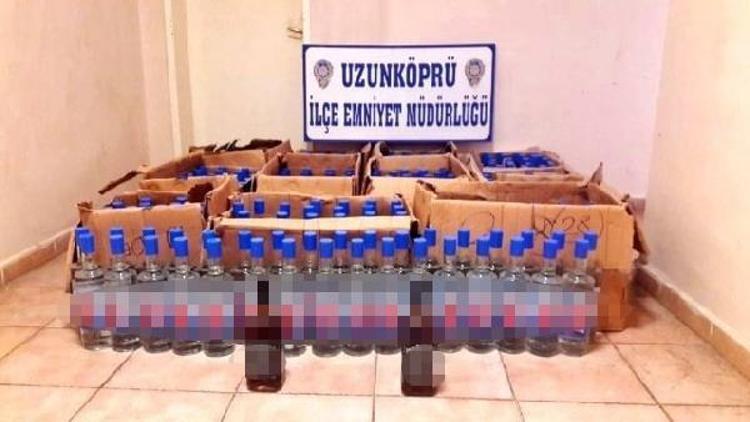 Edirnede 336 şişe kaçak içki ele geçti