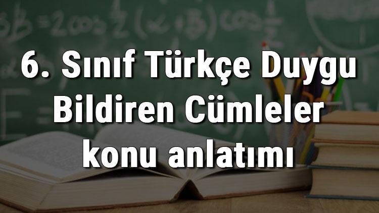 6. Sınıf Türkçe Duygu Bildiren Cümleler konu anlatımı