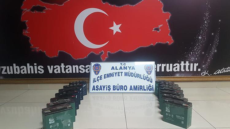 Alanyada akü hırsızı yakalandı