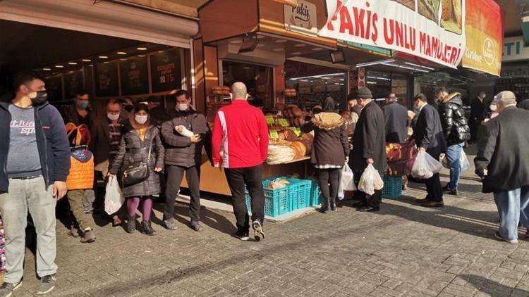 Kısıtlama öncesi alışveriş yoğunluğu