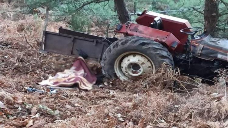 Traktör şarampole yuvarlandı, sürücü öldü