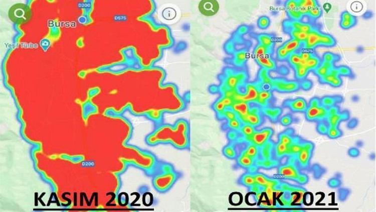 Bursada vaka sayıları azaldı, HES uygulamasındaki harita yeşile döndü