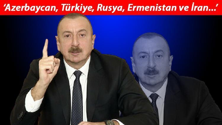 Azerbaycan Cumhurbaşkanı Aliyev Ermenistanı uyardı ve Türkiye ile kara bağlantısını sağlayacak yol hakkında konuştu