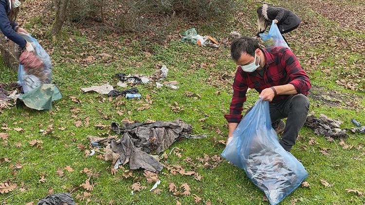 İstanbul’un ormanlarında gönüllü temizlik çalışması