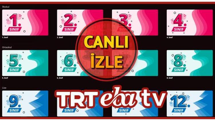 TRT EBA TV ilkokul, ortaokul, lise canlı yayın izle 12 Ocak TRT EBA TV yayın akışı