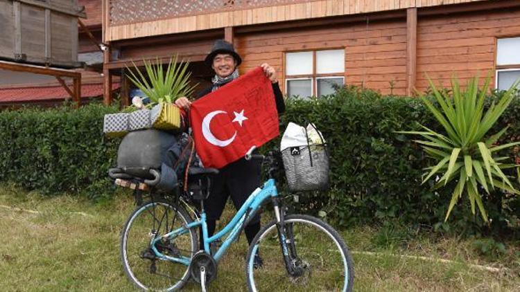 Bisikletiyle dünyayı geziyor Türkiyeye hayran kaldı