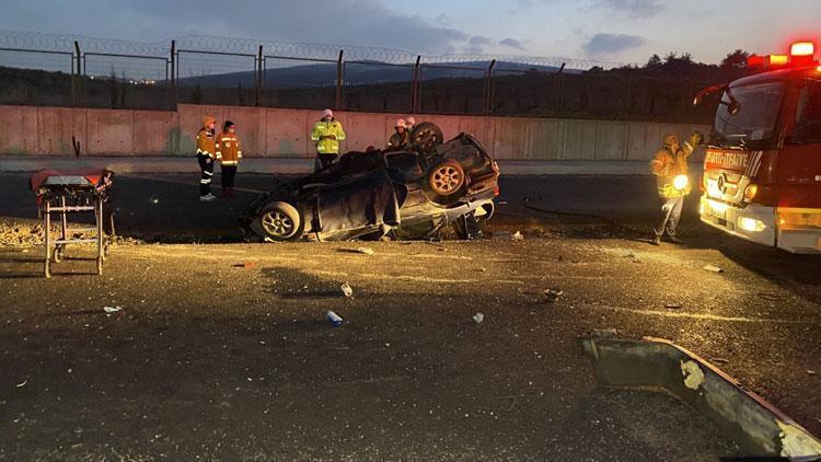 Tuzlada feci kaza Beton bariyere çarparak takla attı: 1 ölü